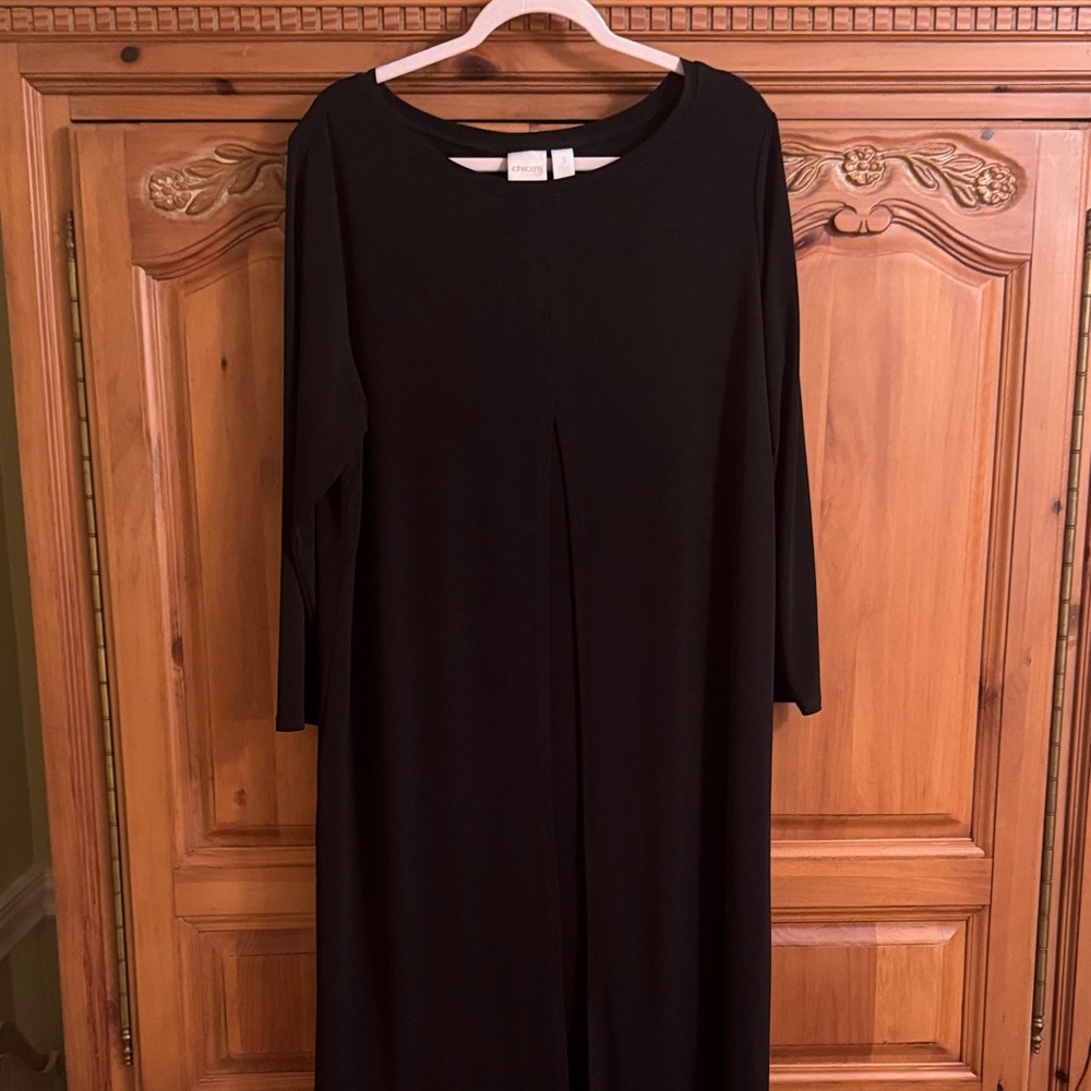 Chico's Elegant Black Long Sleeve Dress